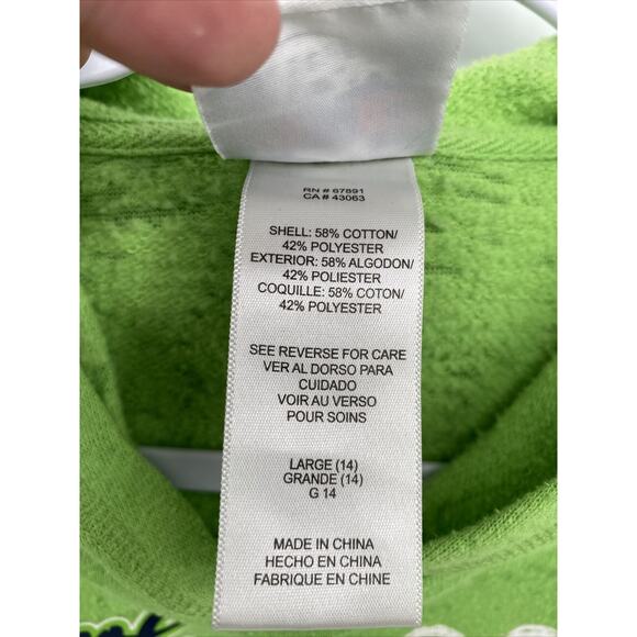 Team Apparel Girls NFL Seattle Seahawks Pullover Hoodie Sweatshirt Green Size 14 - Picture 5 of 7